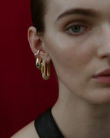 F+H Studios Disengage Gemstone Hoops - 18K Gold Plating