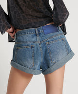 One Teaspoon Blue Love Notched Bandit Low Waist Denim Shorts