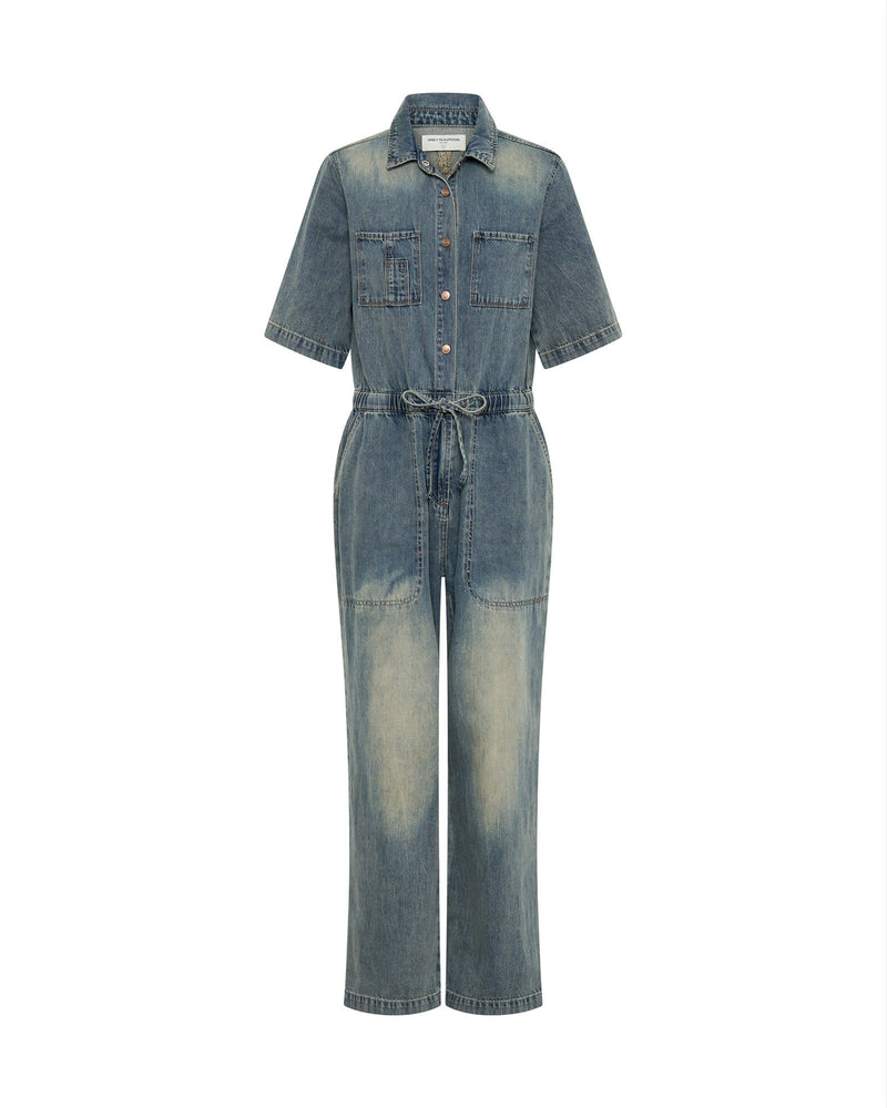 One Teaspoon Veronica Denim Jumpsuit - Blue Sand