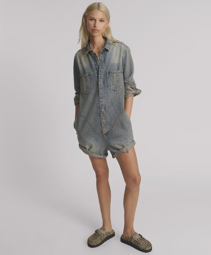 One Teaspoon Prophecy Denim Jumpsuit - Island Blue