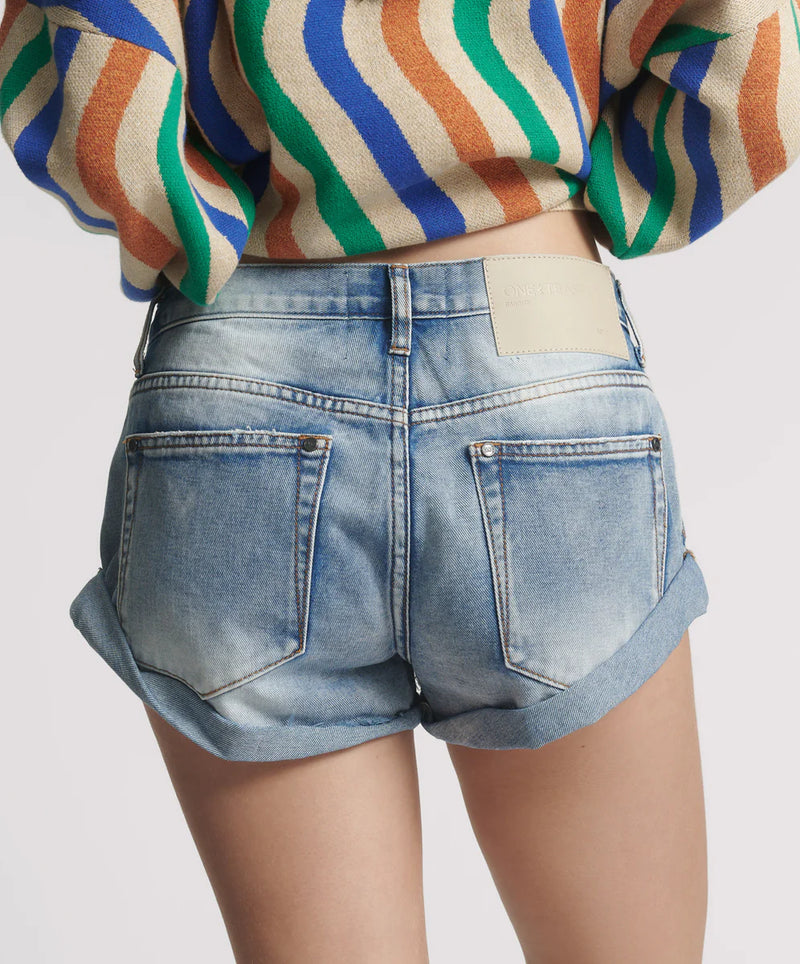 One Teaspoon Bandits Low Waist Denim Short - Blue Summer