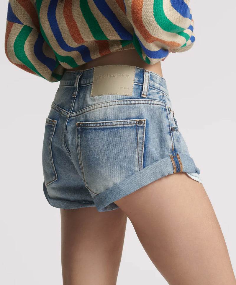 One Teaspoon Bandits Low Waist Denim Short - Blue Summer