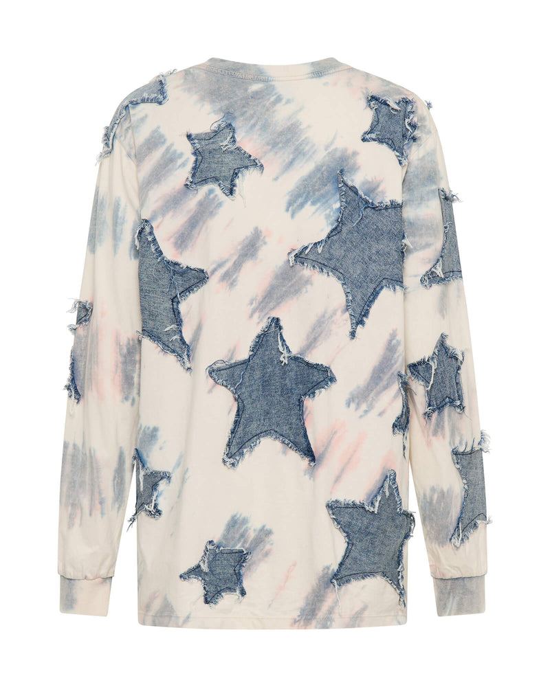 One Teaspoon Denim Star Tie Dye BF Longsleeve Tee - Cream