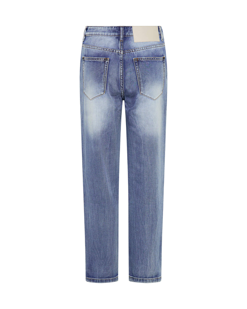 One Teaspoon High Waist Slims Cropped Jeans - Blue Summer