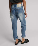 One Teaspoon High Waist Slims Cropped Jeans - Blue Summer