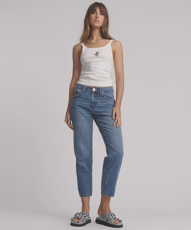 One Teaspoon Blue Love High Waist Slims Cropped Jeans