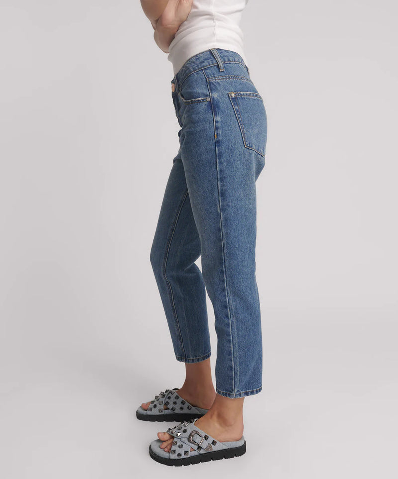 One Teaspoon Blue Love High Waist Slims Cropped Jeans