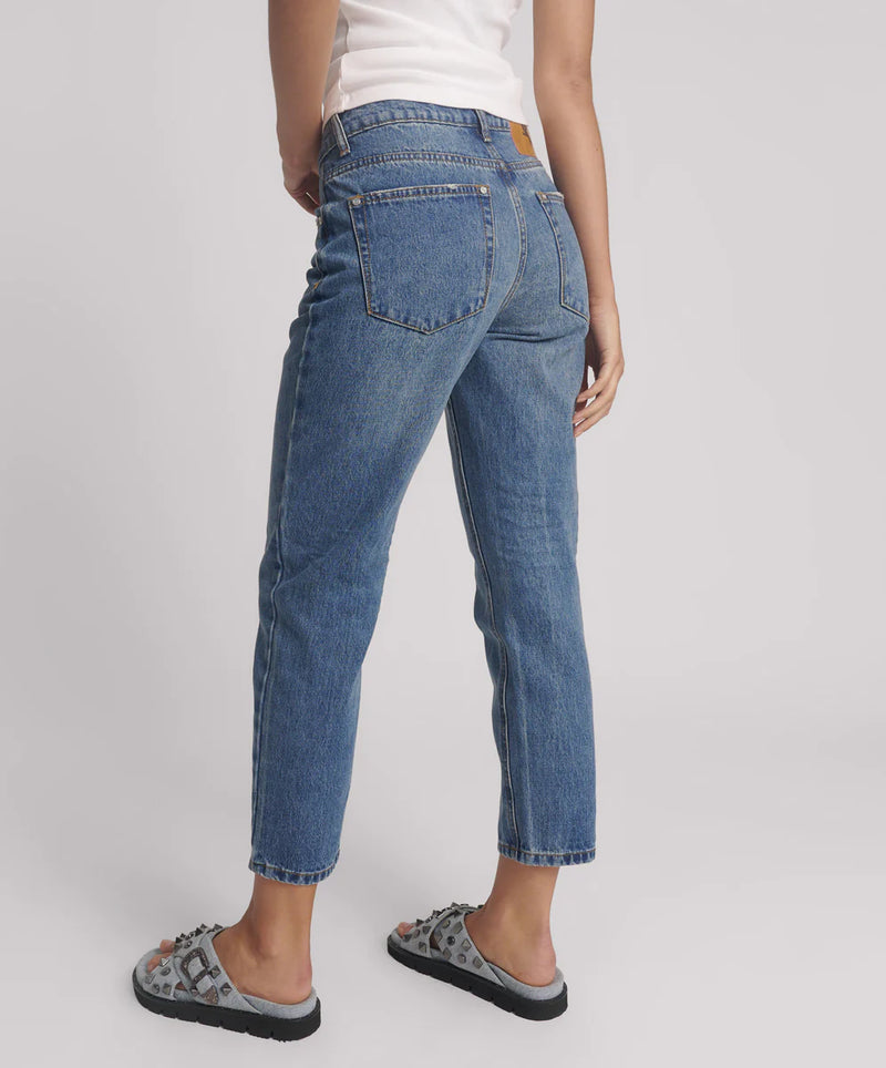 One Teaspoon Blue Love High Waist Slims Cropped Jeans