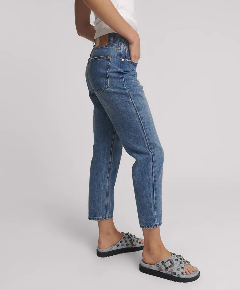 One Teaspoon Blue Love High Waist Slims Cropped Jeans