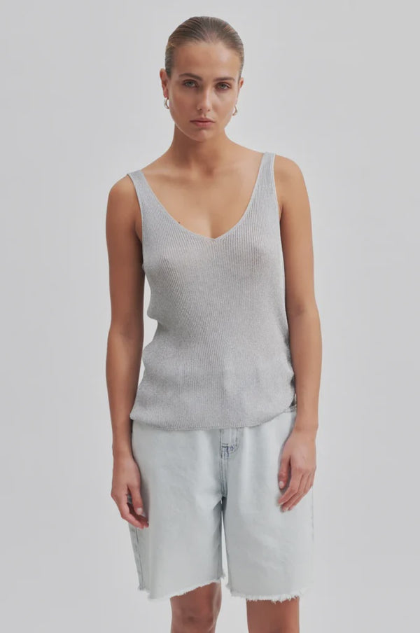 Second Female Ellia Knit Top - Silver