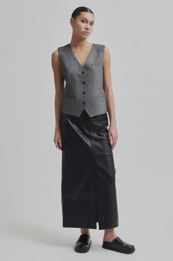 Second Female Letho Leather Maxi Skirt