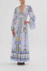 Camilla Under Scarab Skies Kimono Sleeve Dress with Shirring Detail