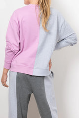 M.A. Dainty Varsity Sweater - Grey/Musk