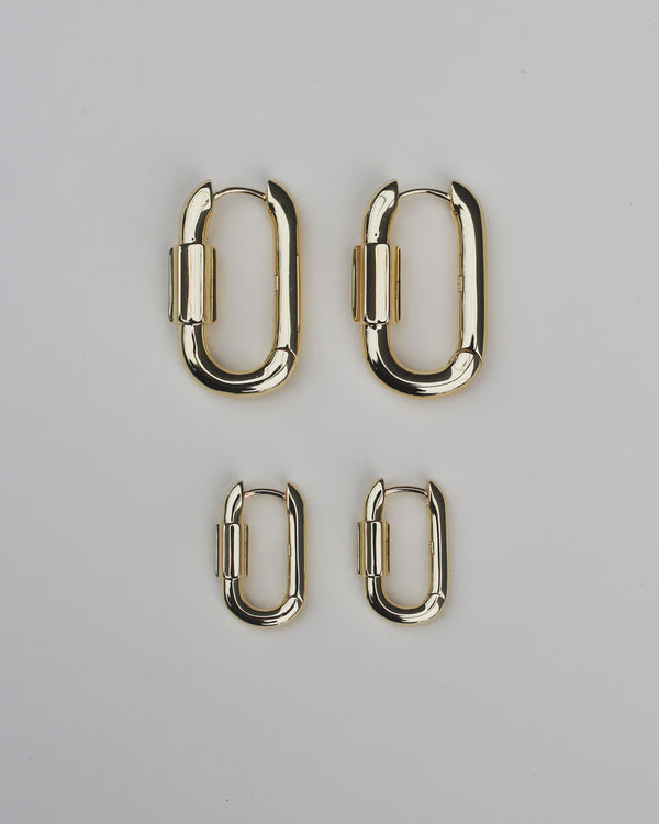 F+H Studios Disengage XL Hoops - Brass + 18K Gold