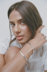 Porter Jewellery Dylan Bangle Silver - Celestial Clear