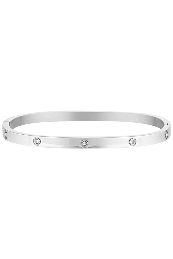 Porter Jewellery Dylan Bangle Silver - Celestial Clear