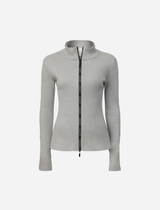 VIKTORIA & WOODS Woods Rib Zip Top - Grey Marl