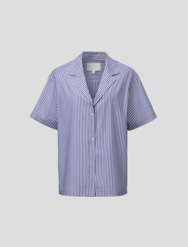 VIKTORIA & WOODS Monk Shirt - Atlantic Stripe