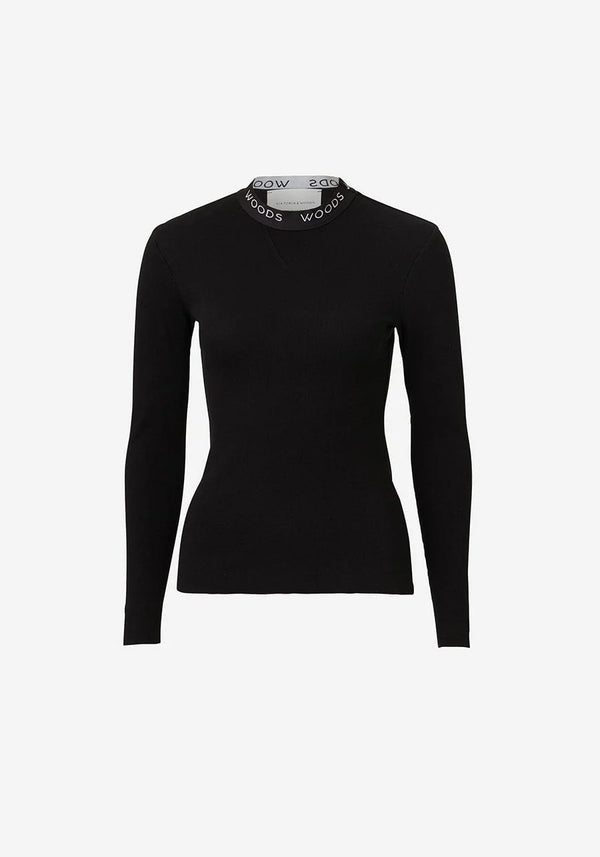 VIKTORIA & WOODS Woods Rib Long Sleeve Tee - Black