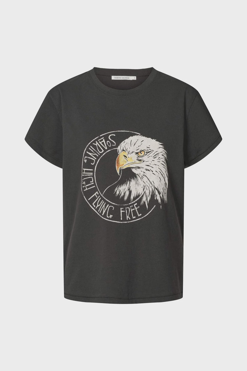 Rabens Saloner Ambla Eagle Tee - Faded Black