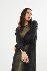 Rabens Saloner Amila Shirtdress - Olive/Charcoal Combo