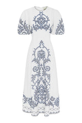 ALEMAIS Hazel Embroidered Midi Dress