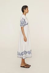 ALEMAIS Hazel Embroidered Midi Dress