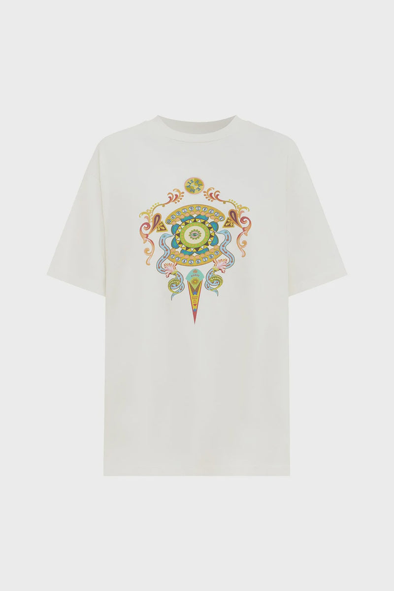 Graphic white t-shirt made by Australian fashion label Alemais.