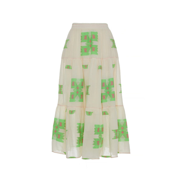 Devotion Twins Ilokali Long Skirt - Green/Fushia