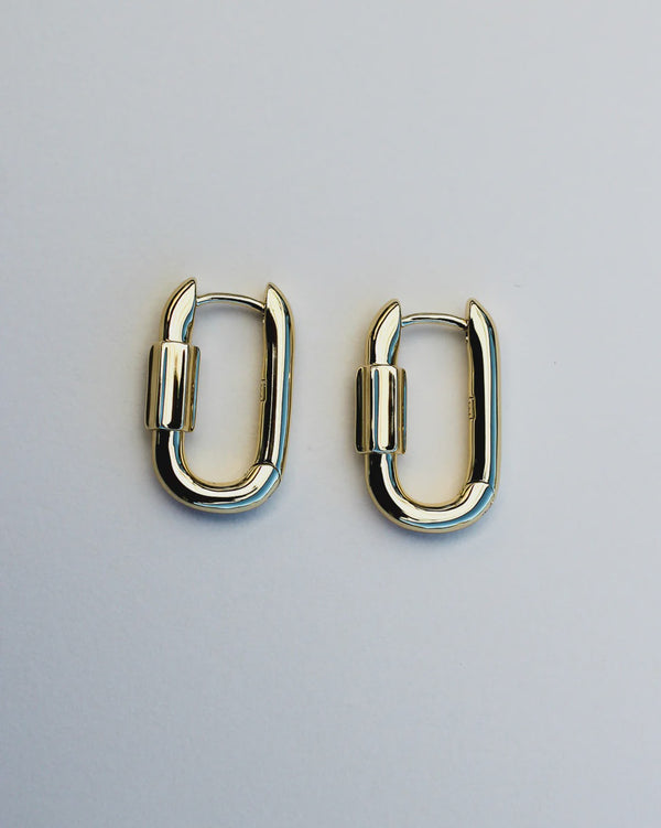 F+H Studios Disengage Hoops - Brass + 18K Gold