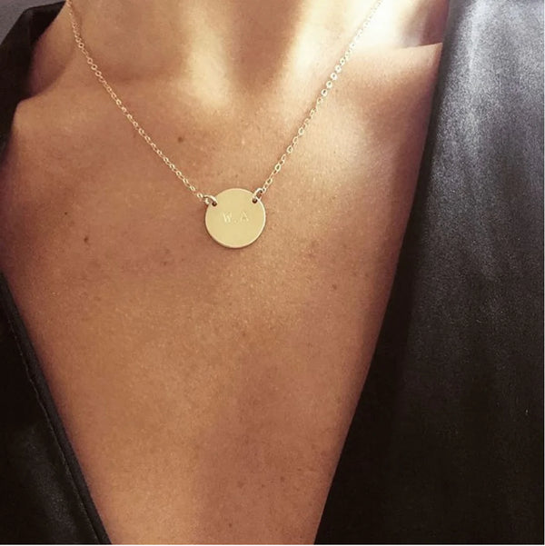 The Chloe Initial Disc Necklace