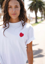 cartel & willow Mini Heart Tee - White/Red