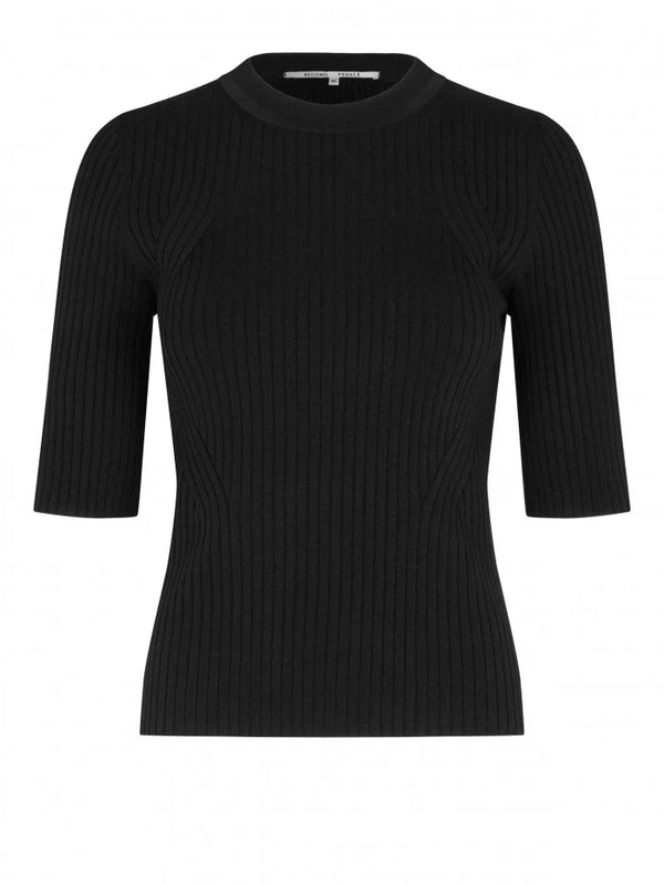 Second Female Mathi Knit Tee - Black