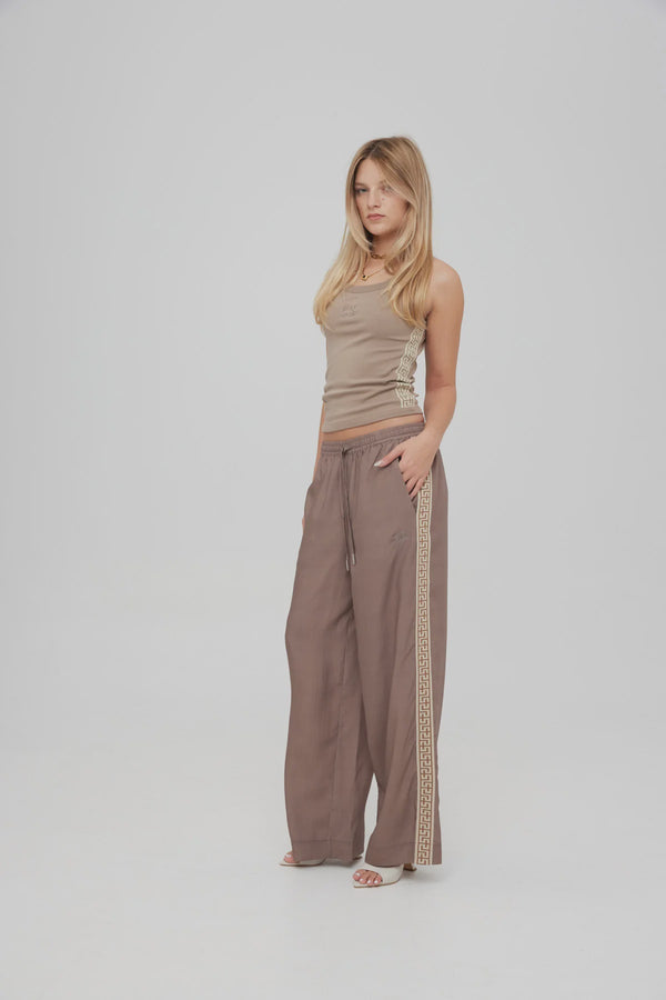 Something Very Special Geo Vacay Pant - Dark Taupe