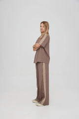 Something Very Special Geo Vacay Pant - Dark Taupe