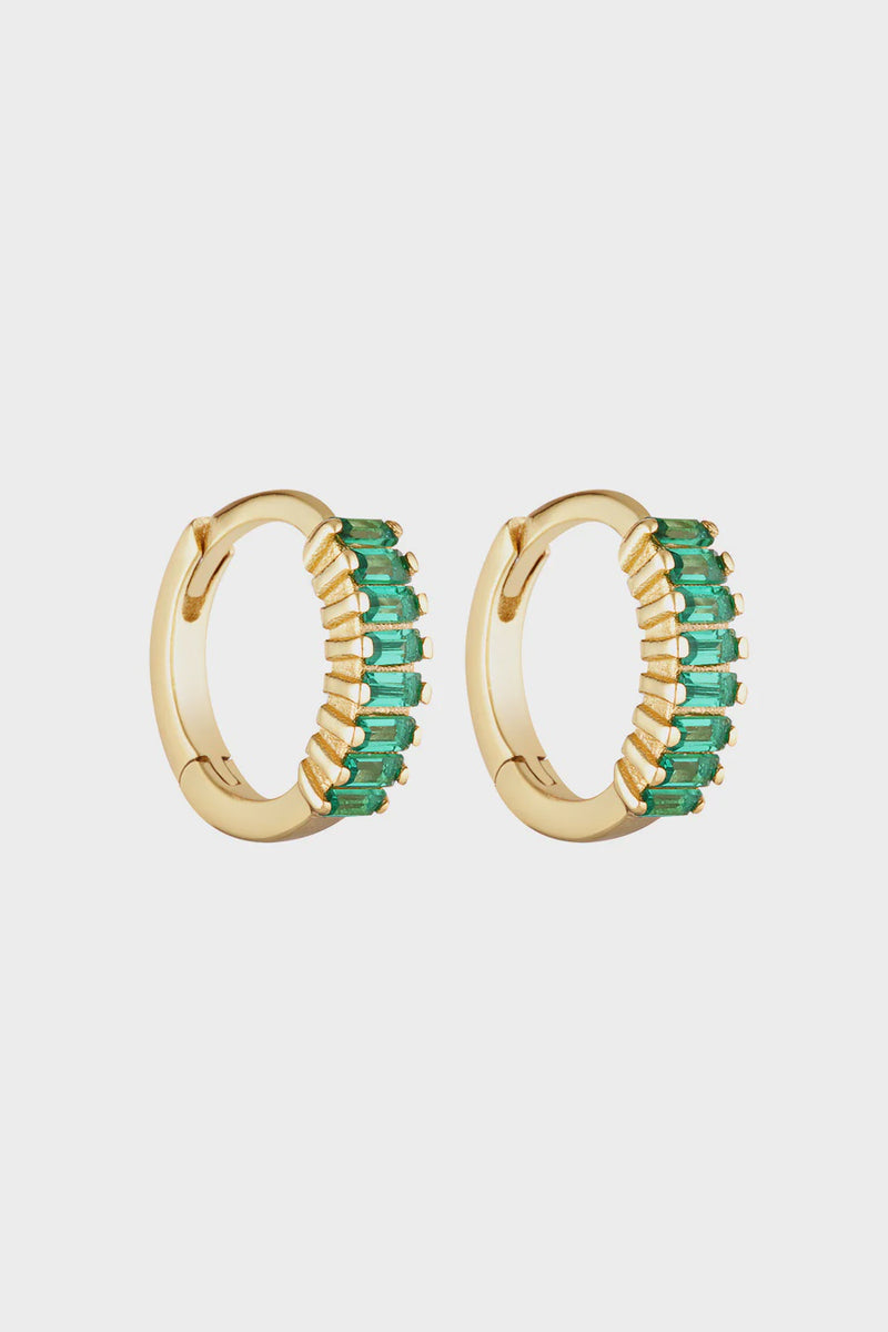 Porter Jewellery Gemini Huggies Gold/Emerald